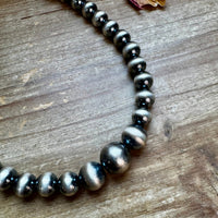 20 1/2 inch graduated 10 to 14 mm Sterling Silver Pearls necklace