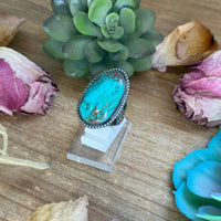 MJ Turquoise Ring – Sterling Silver Adjustable Band
