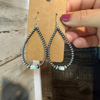 Golden Hill Turquoise Teardrop Earrings – Sterling Silver