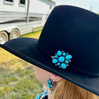 Complete Squash Blossom Set – Kingman Turquoise – Sterling Silver – Navajo Made by Wilson Dawes