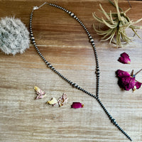 Lariat graduated sterling silver pearl