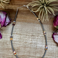 Nevada Opal Nugget Necklace – Sterling Silver Pearls – Handmade by The Bijoux FAB – 19"