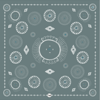 Chambrey and silver cotton bandana with concho designs