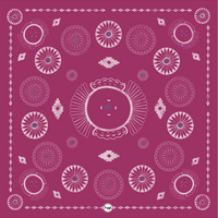 Pink and silver cotton bandana with concho designs