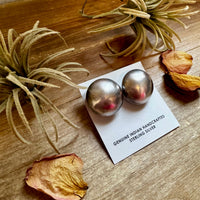 Large 30mm Sterling Silver Saucer Pearl Stud Earrings – USA Made