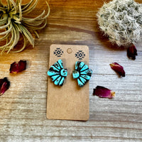 Blue Concho Stud Earrings