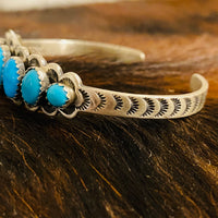 Russell Sam Sterling Silver and Turquoise Bracelet