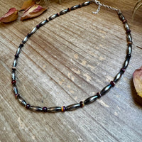 Sterling Silver Torpedo & Purple Spiny Oyster Choker – 14-Inch