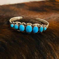 Russell Sam Sterling Silver and Turquoise Bracelet