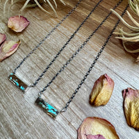 Sterling Silver Bar Necklace with #8 Turquoise