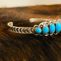 Russell Sam Sterling Silver and Turquoise Bracelet