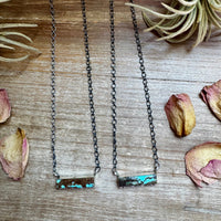 Sterling Silver Bar Necklace with #8 Turquoise