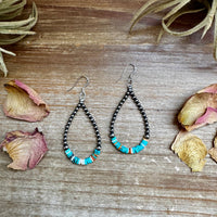 Sterling Silver Pearl & Colorful Heishi Drop Earrings