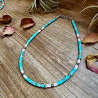 Turquoise Variscite & Pink Conch Choker – Exclusive Bijoux FAB Design