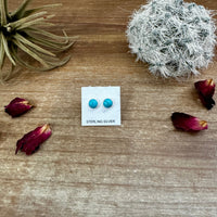 Mini stud magnesite turquoise earrings