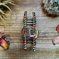 Orange & Turquoise bow hair clips