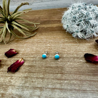 Mini stud magnesite turquoise earrings