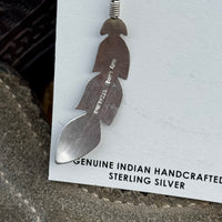 Billy Long Feather Dot Earrings