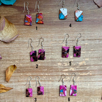 Slab Earrings – Lightweight Dangle – 1.5” – Made in USA – Multiple Stone Options