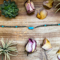 Sterling Silver & Turquoise Choker – 13” + Extender – In-House Silversmithing – Real Turquoise & Spiny Oyster Options