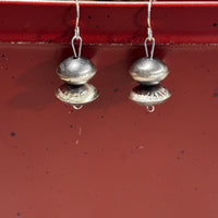 Sterling Silver Stamped Pearl Earrings
