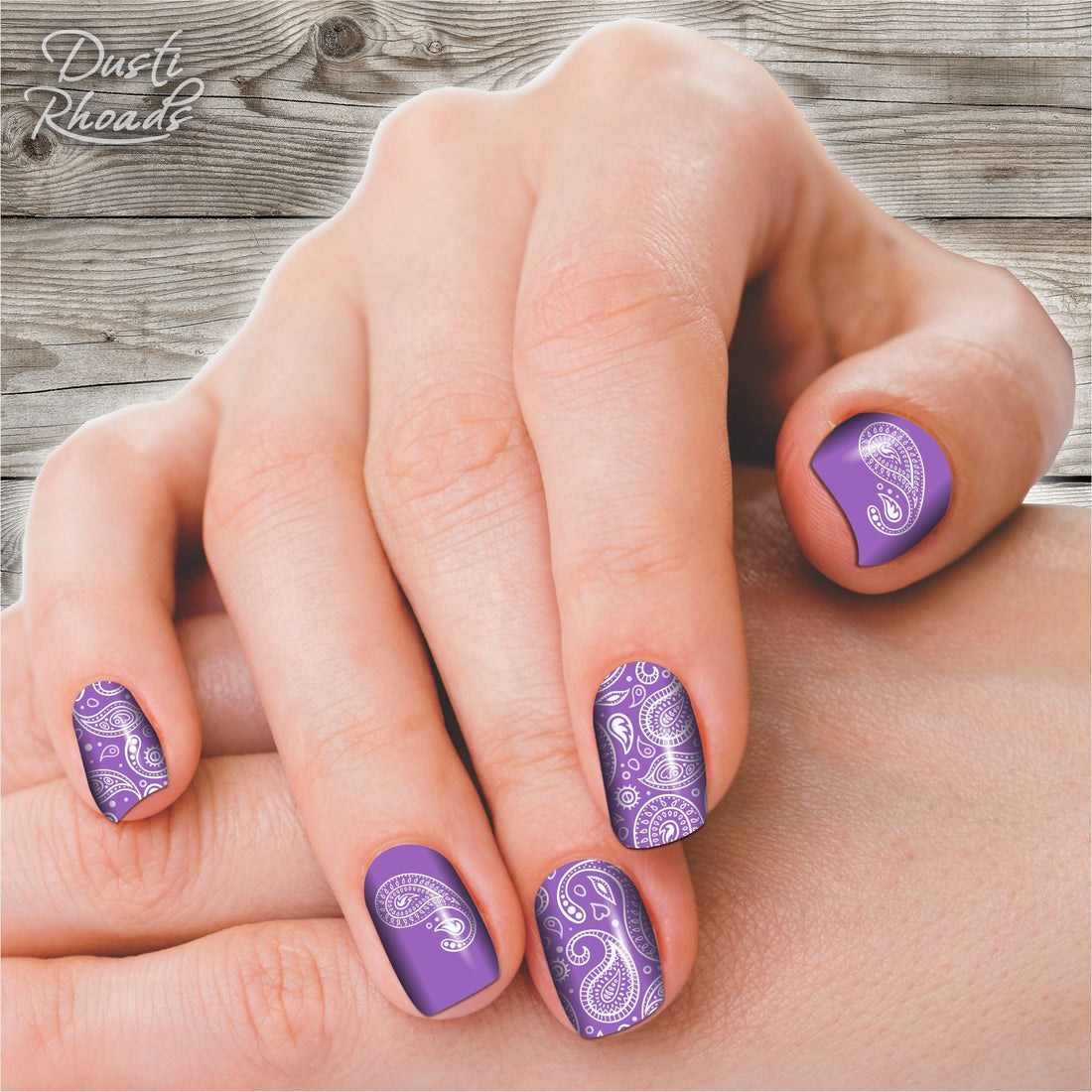 Plum Paisley Nails