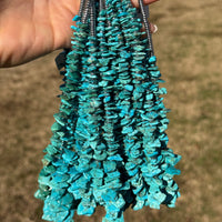 Blue Turquoise & Silver Hematite Necklace – 18”