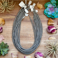 Silver-Plated 4 mm Bead Necklace – 20”