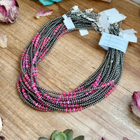 Pink Faceted Opal Necklace – 3 mm – 16”