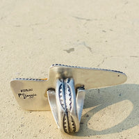 P Yazzie Spiny Turquoise Lightning Bolt Ring