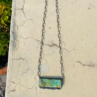 Tia Long Large Turquoise Bar Necklace w/Edge