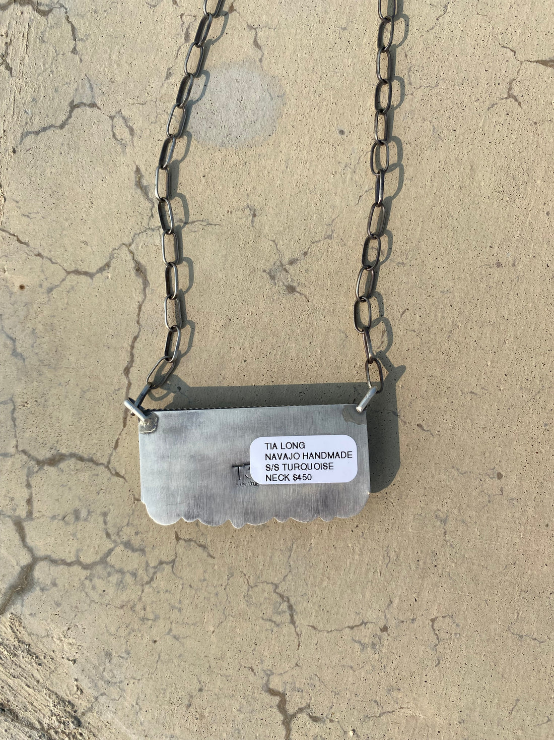 Tia Long Large Turquoise Bar Necklace w/Edge