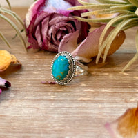 Kingman Turquoise Sterling Silver Ring – Size 8.5