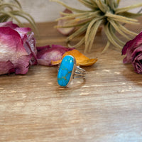 Kingman Turquoise Sterling Silver Ring – Size 7