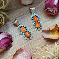 Pearl & Orange Spiny Oyster Sterling Silver Pendant