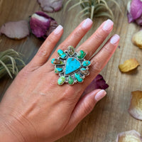 Mixed Mine Turquoise Sterling Silver Ring – Size 10