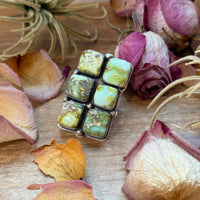 Palomino Turquoise Sterling Silver Adjustable Ring – 6 Stones – Stamped BJA (Boyd Ashley)