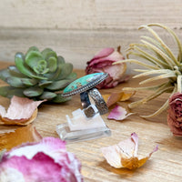 MJ Ring – Sterling Silver Adjustable Oval Turquoise Ring