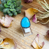 MJ Ring – Sterling Silver Adjustable Free Form Turquoise Ring