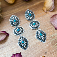 Sterling Silver Kingman Turquoise Dangle Earrings – Native Made by Rita Lee