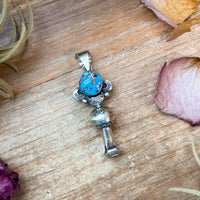 Sterling Silver Golden Hill Turquoise Blossom Pendant