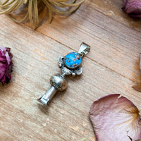 Sterling Silver Golden Hill Turquoise Blossom Pendant