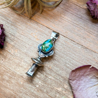 Sterling Silver Sonoran Gold Turquoise Blossom Pendant