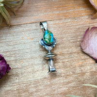 Sterling Silver Sonoran Gold Turquoise Blossom Pendant