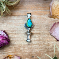 Sterling Silver Sonoran Gold Turquoise Blossom Pendant