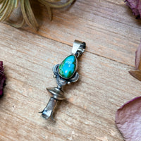 Sterling Silver Sonoran Gold Turquoise Blossom Pendant