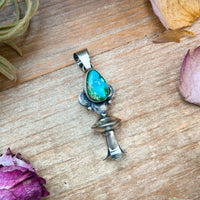 Sterling Silver Sonoran Gold Turquoise Blossom Pendant
