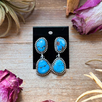 Sterling Silver Golden Hill Turquoise Dangle Earrings