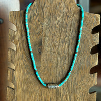 Turquoise Strand with Barrel Bead
