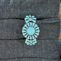 RW Sterling Silver Turquoise Cluster Bracelet